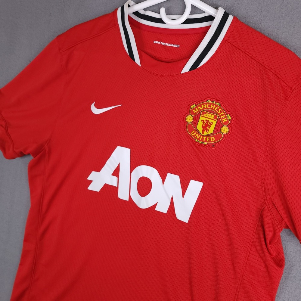 Nike Manchester United Jersey Aon Sponsor Polyester Red Men Large L